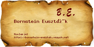 Bornstein Euszták névjegykártya